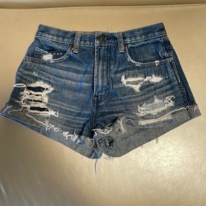 Abercrombie and fitch high waisted denim shorts